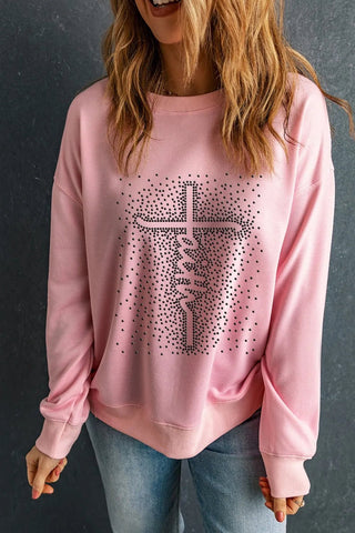 Graphic Round Neck Long Sleeve Sweatshirt - A Roese Boutique