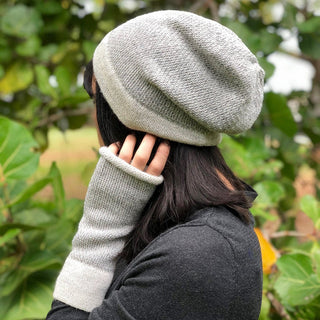 Gray Interwoven Alpaca Beanie - A Roese Boutique
