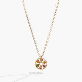 Heart Crystal Wheel Necklace - A Roese Boutique