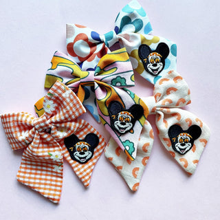 Hippie Mr. Mouse Patch Reagan Bow - A Roese Boutique
