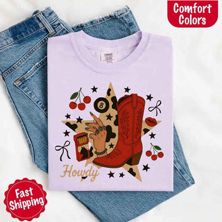 Howdy Cowgirl Star Collage Color Comfort Shirt - A Roese Boutique