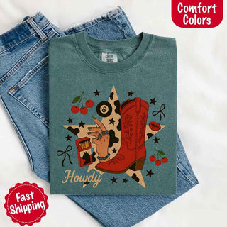 Howdy Cowgirl Star Collage Color Comfort Shirt - A Roese Boutique
