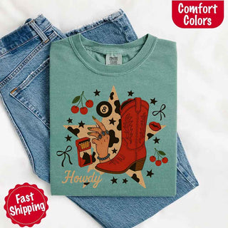 Howdy Cowgirl Star Collage Color Comfort Shirt - A Roese Boutique