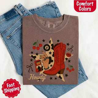 Howdy Cowgirl Star Collage Color Comfort Shirt - A Roese Boutique