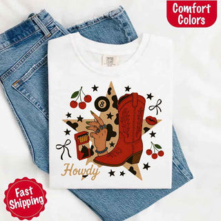 Howdy Cowgirl Star Collage Color Comfort Shirt - A Roese Boutique
