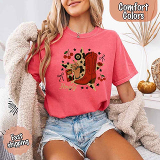 Howdy Cowgirl Star Collage Color Comfort Shirt - A Roese Boutique