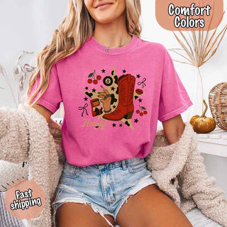 Howdy Cowgirl Star Collage Color Comfort Shirt - A Roese Boutique