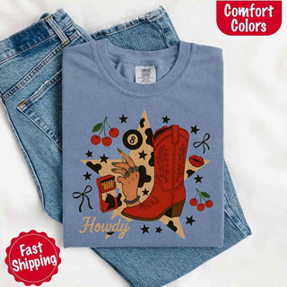 Howdy Cowgirl Star Collage Color Comfort Shirt - A Roese Boutique