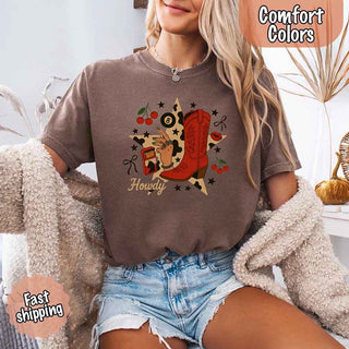 Howdy Cowgirl Star Collage Color Comfort Shirt - A Roese Boutique