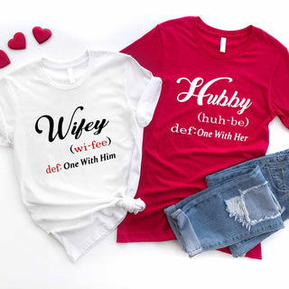 Hubby & Wifey Definition Couple T-shirt - A Roese Boutique
