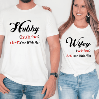 Hubby & Wifey Definition Couple T-shirt - A Roese Boutique