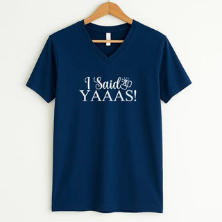 💍 I Said YAAAS Bachelorette Crew Party 🍾 Matching V - Neck T-Shirts - A Roese Boutique