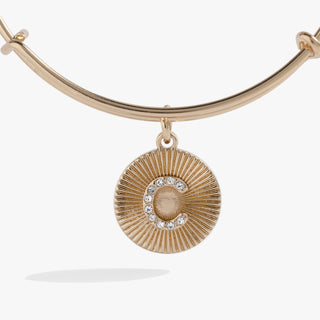 Initial C Pave Starburst Texture Bangle - A Roese Boutique
