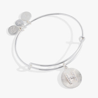 Initial H Pave Starburst Texture Bangle - A Roese Boutique