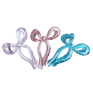 Iridescent Clear Bow Claw Clip - A Roese Boutique