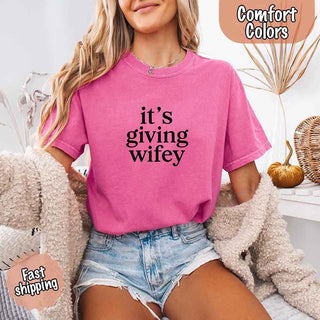 It’s Giving Wifey Comfort Colors Tee – Bride to Be or Wedding Gift Shirt - A Roese Boutique