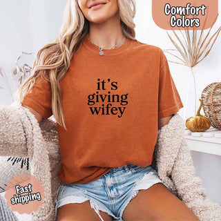 It’s Giving Wifey Comfort Colors Tee – Bride to Be or Wedding Gift Shirt - A Roese Boutique