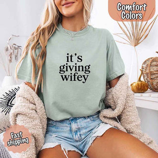 It’s Giving Wifey Comfort Colors Tee – Bride to Be or Wedding Gift Shirt - A Roese Boutique