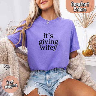 It’s Giving Wifey Comfort Colors Tee – Bride to Be or Wedding Gift Shirt - A Roese Boutique