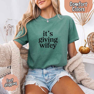 It’s Giving Wifey Comfort Colors Tee – Bride to Be or Wedding Gift Shirt - A Roese Boutique
