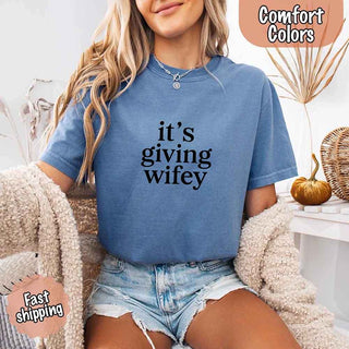 It’s Giving Wifey Comfort Colors Tee – Bride to Be or Wedding Gift Shirt - A Roese Boutique