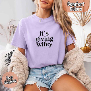 It’s Giving Wifey Comfort Colors Tee – Bride to Be or Wedding Gift Shirt - A Roese Boutique