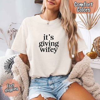 It’s Giving Wifey Comfort Colors Tee – Bride to Be or Wedding Gift Shirt - A Roese Boutique