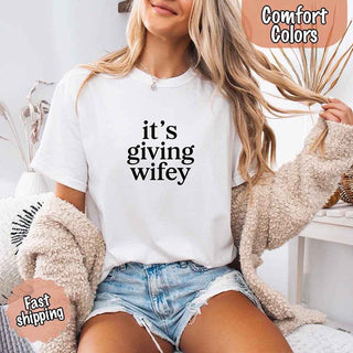It’s Giving Wifey Comfort Colors Tee – Bride to Be or Wedding Gift Shirt - A Roese Boutique