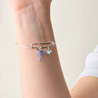'Joy' Hummingbird Duo Charm Bangle Bracelet - A Roese Boutique