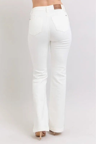 Judy Blue Full Size High Waist Side Slit Slim Bootcut Jeans Plus Size - A Roese Boutique