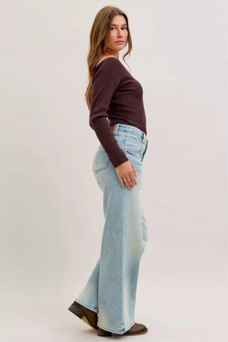 Judy Blue High Waist Column Straight Jeans - A Roese Boutique