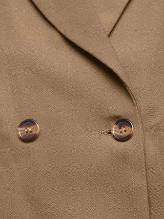 Lapel Collar Leopard Cuff Long Sleeve Blazer - A Roese Boutique