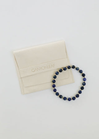 Lapis Lazuli : 14k Gold Filled Beaded Sun + Moon || Stretch Bracelets - A Roese Boutique