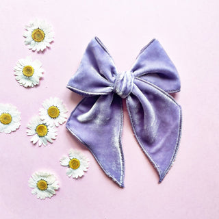 Lavender Velvet Elle Bow - A Roese Boutique