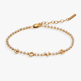 “Love” Crystal Tennis Bracelet - A Roese Boutique
