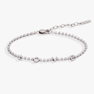 “Love” Crystal Tennis Bracelet - A Roese Boutique