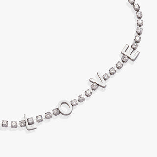 “Love” Crystal Tennis Bracelet - A Roese Boutique