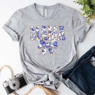 Mama Chinoiserie Coquette Bow T-Shirts – Elegant & Trendy Graphic Tees for Moms - A Roese Boutique