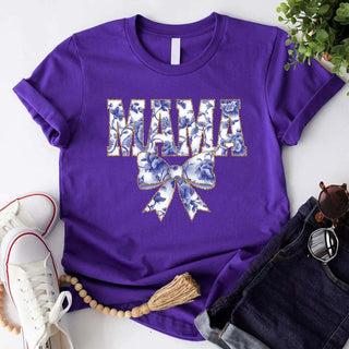 Mama Chinoiserie Coquette Bow T-Shirts – Elegant & Trendy Graphic Tees for Moms - A Roese Boutique