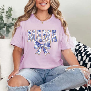 Mama Chinoiserie Coquette Bow T-Shirts – Elegant & Trendy Graphic Tees for Moms - A Roese Boutique