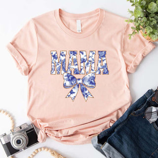 Mama Chinoiserie Coquette Bow T-Shirts – Elegant & Trendy Graphic Tees for Moms - A Roese Boutique
