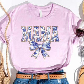 Mama Chinoiserie Coquette Bow T-Shirts – Elegant & Trendy Graphic Tees for Moms - A Roese Boutique