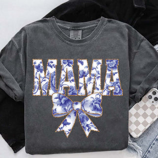 Mama Chinoiserie Coquette Bow T-Shirts – Elegant & Trendy Graphic Tees for Moms - A Roese Boutique