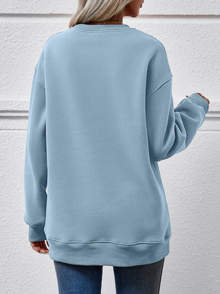MERRY CHRISTMAS Round Neck Long Sleeve Sweatshirt - A Roese Boutique