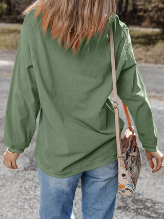 Merry Letter Christmas Sequined Twisted Ribbed Sweatshirt - A Roese Boutique