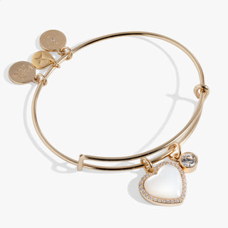 Mother of Pearl Heart Anniversary Bangle - A Roese Boutique