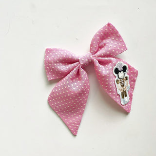 Mouse Toy Soldier Pink Dot Reagan Bow - A Roese Boutique