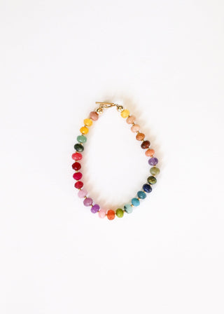 Natural Gemstone Bracelet + 14k Gold Filled Toggle : Gold Rush - A Roese Boutique