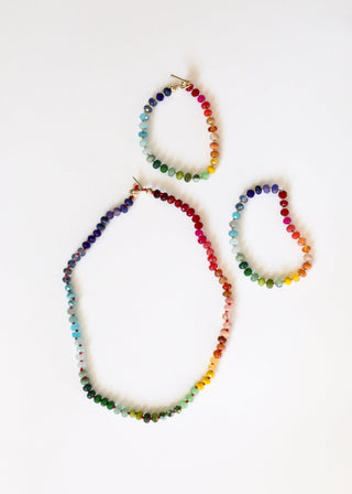 Natural Gemstone Necklace + 14k Gold Filled Toggle : Key West - A Roese Boutique