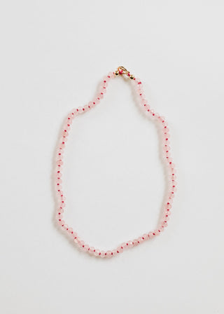 Natural Rose Quartz + 14k Gold Filled Toggle || Gemstone Necklace - A Roese Boutique